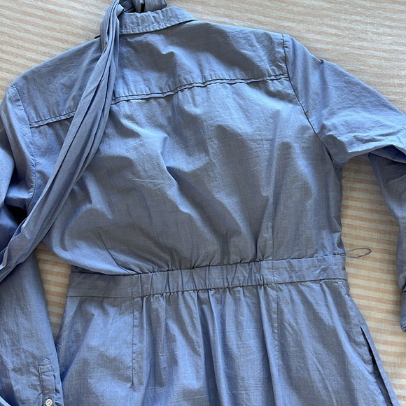 Classic cotton tie-waist shirtdress w/POCKETS. Size 14 (fits small) - Picture 8 of 11